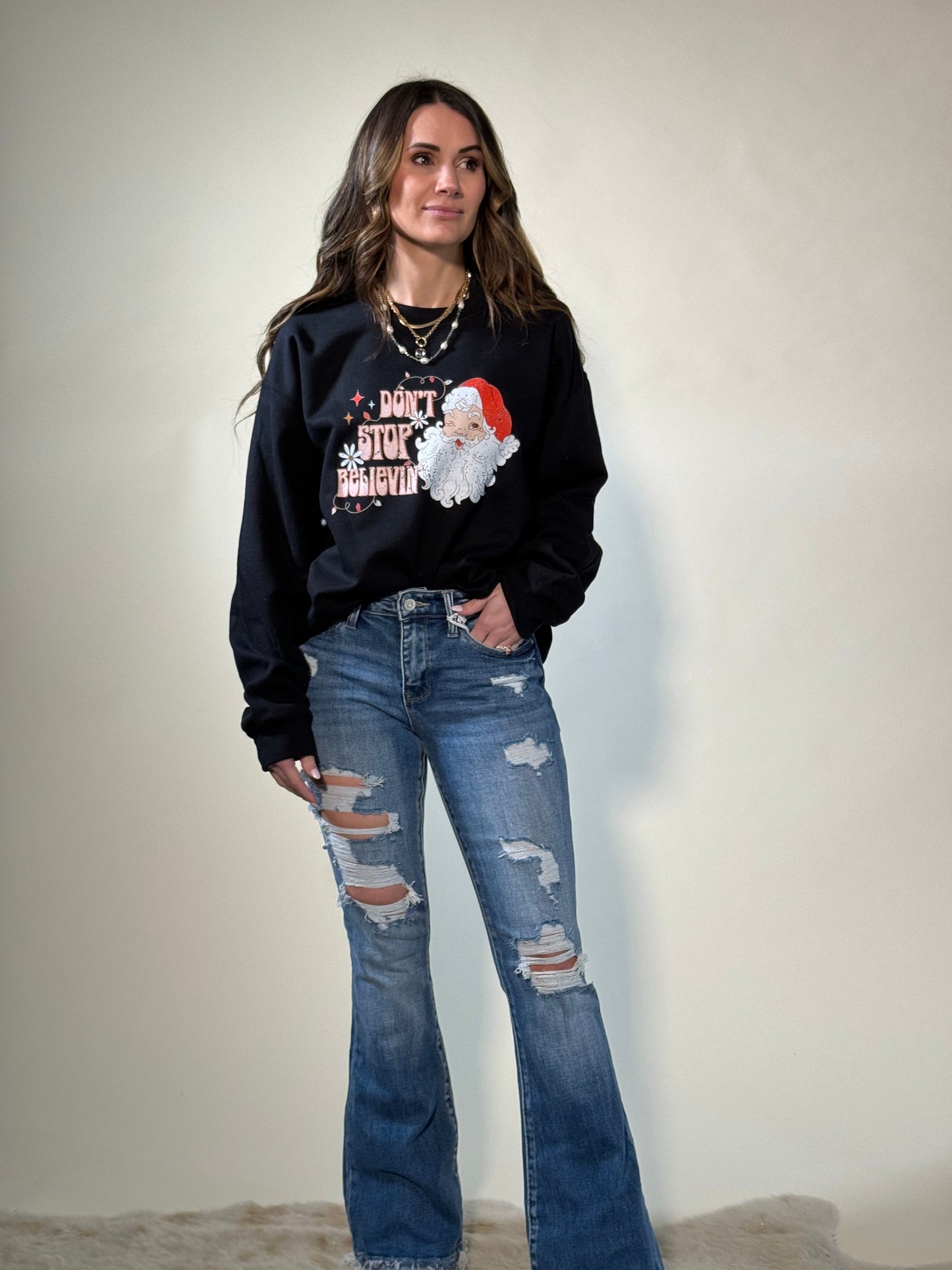 My Girl Extreme Distressed Flare Jeans