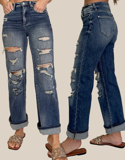 Kaylei High Rise Distressed Jeans