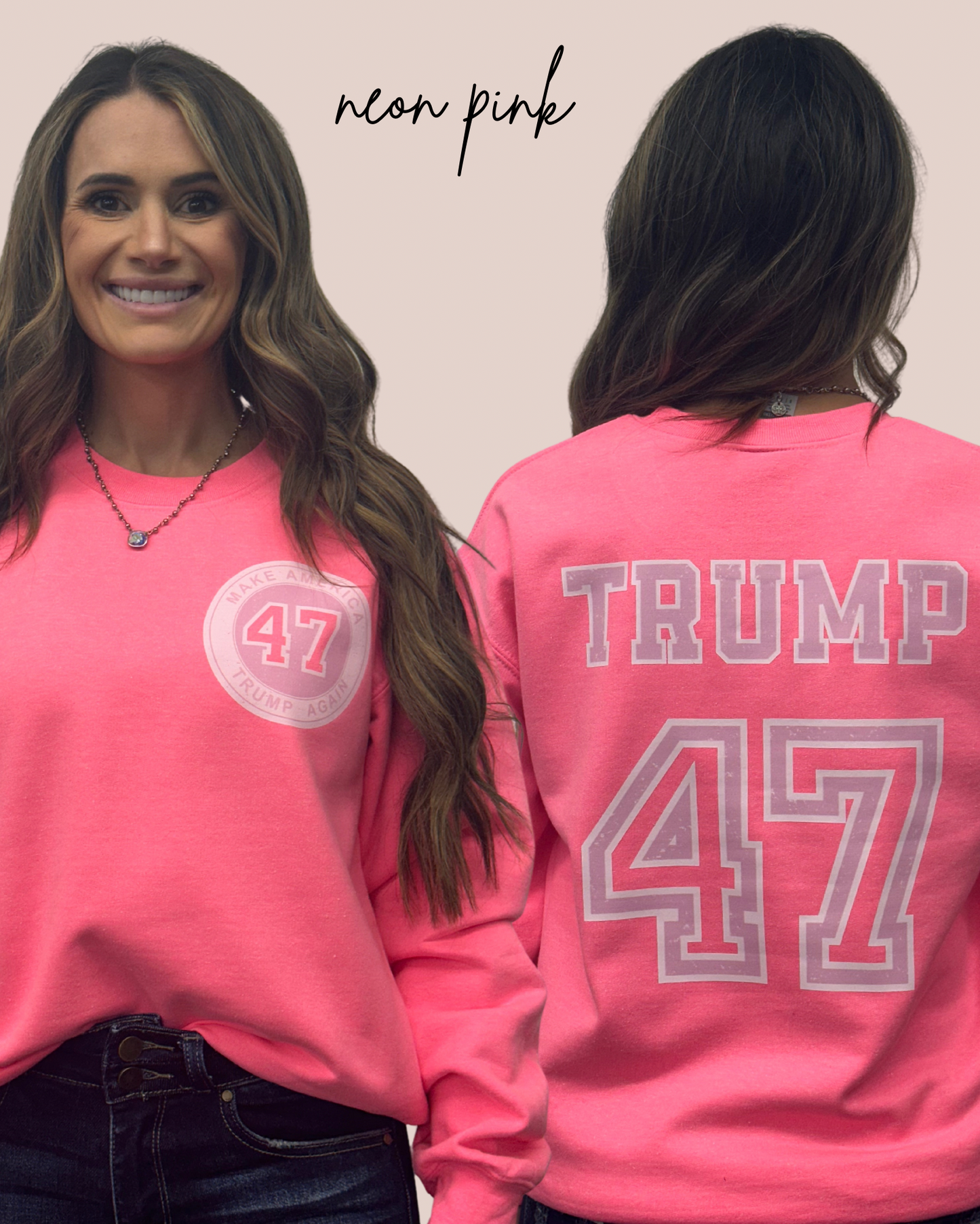 Pink Make America 47 Sweatshirt