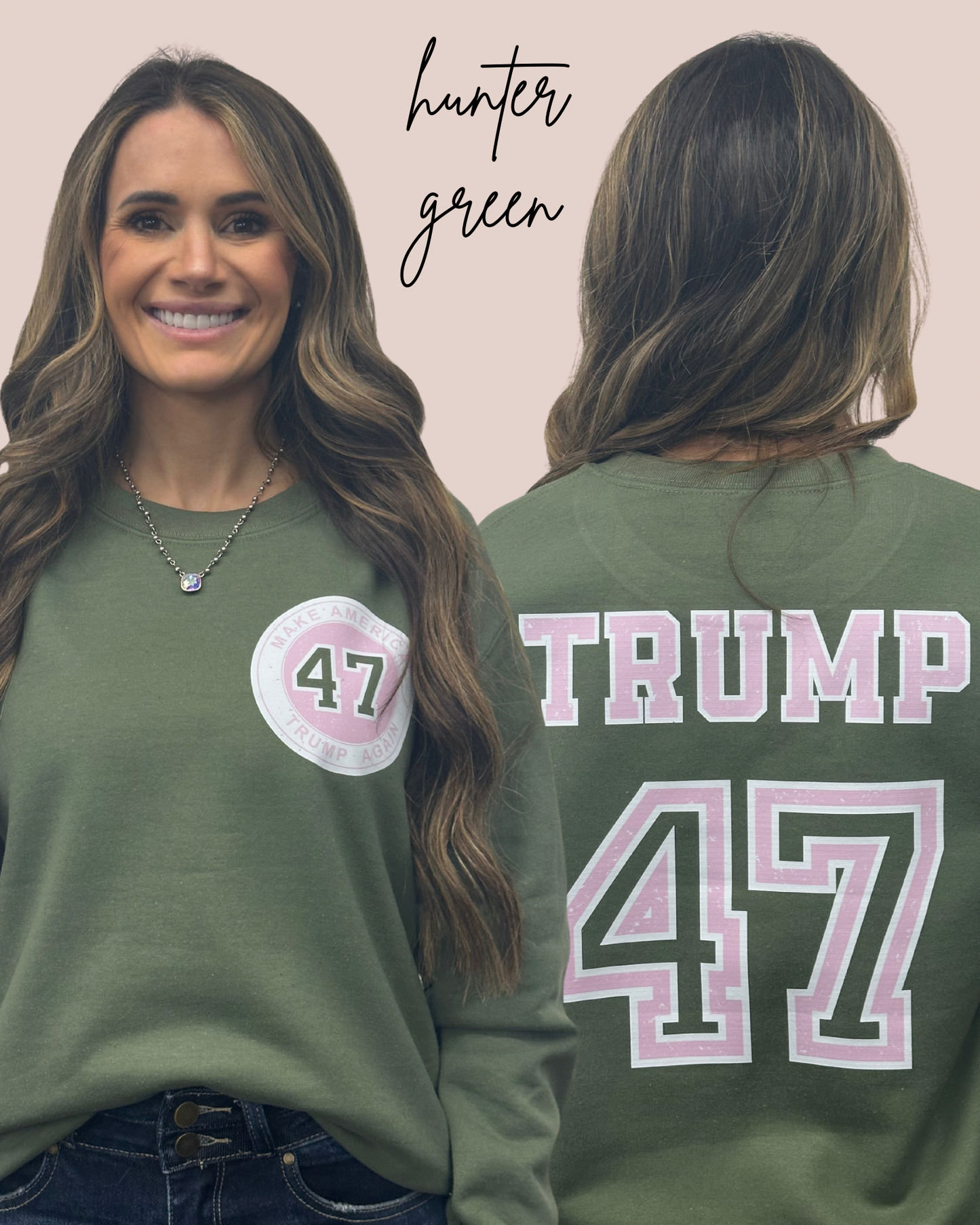 Pink Make America 47 Sweatshirt