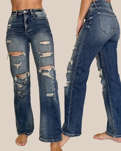 Kaylei High Rise Distressed Jeans