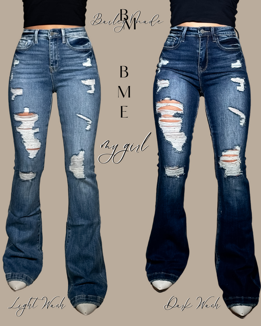 SHORT BME HighRise My Girl Flare Jeans