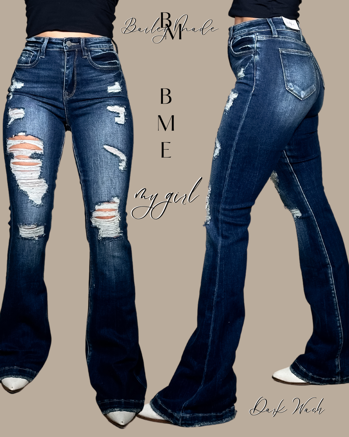 SHORT BME HighRise My Girl Flare Jeans