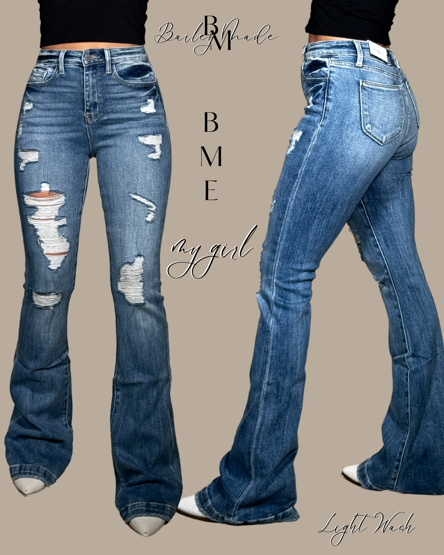 SHORT BME HighRise My Girl Flare Jeans