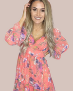 Coral Floral Dress