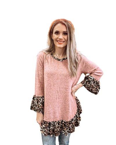 Mauve/ Cheetah Boutique Top