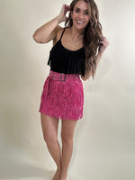 Perfectly Fringe-Pink Skirt