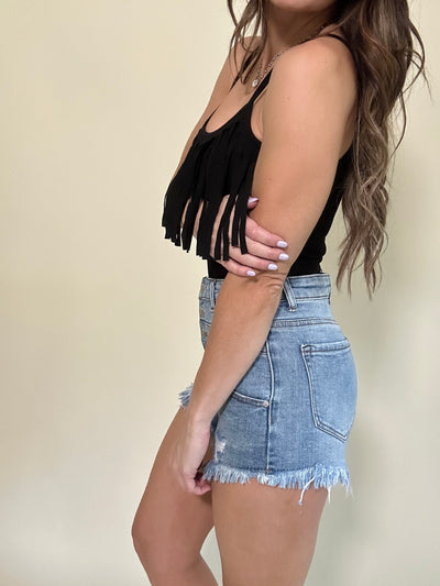 Let’s Go Fringe Tank Bodysuit