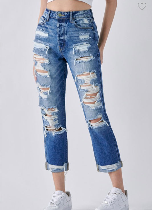 High Rise Sarah Distressed Jeans