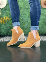 Camel Suede Booties