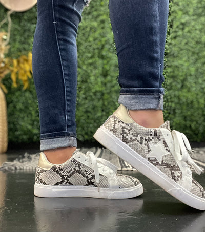 Snake Skin Star Sneakers