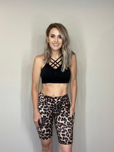 Cheetah Biker Shorts with Pockets