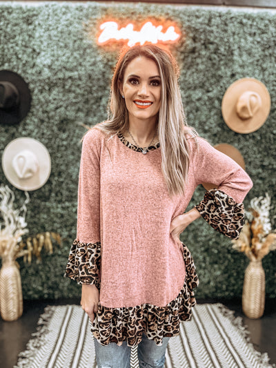 Mauve/ Cheetah Boutique Top